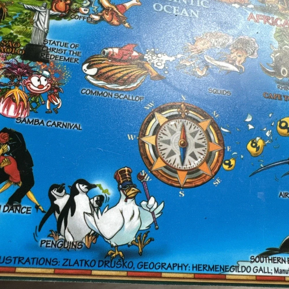 2014 Dino Laminated Geography Learning Placemat World Map 18
